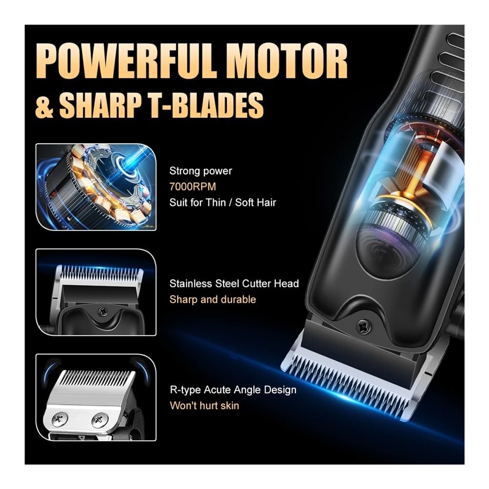EWKYLSEM Razors Three-Piece Professional Home Hair Cutting Machine, USB Charging Cordless Hair Clipper, Men's Hair Trimmer, Men's Razor Beauty and Personal Care EWKYLSEM