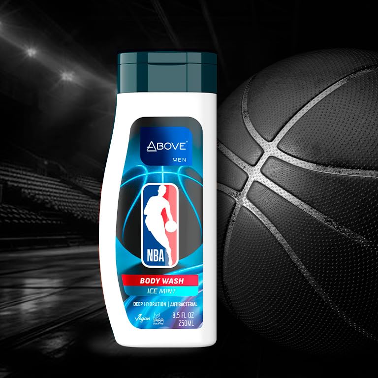 ABOVE NBA Body Wash for Men | ICE MINT | Deep Hydration & Energizing Cleanse | Mind-Fresh Cooling Scent | 8.5 oz Beauty & Personal Care NBA