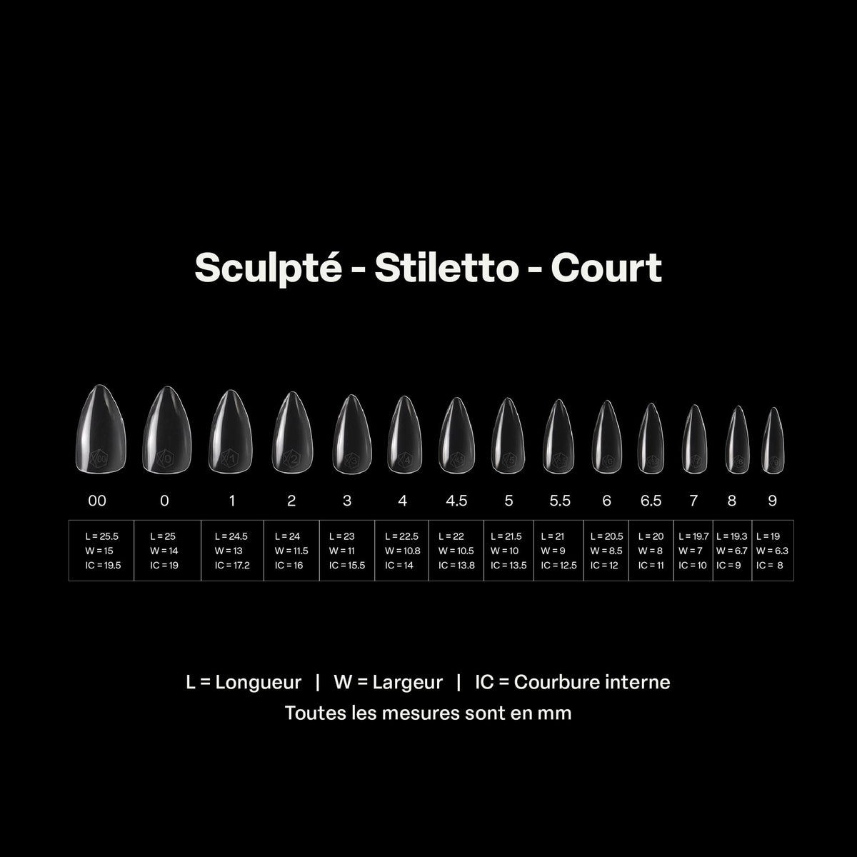 Apres Gel-X® Stiletto Box of Nail Tips | 280 Gel-X Tips, Soft Gel Tips, 14 Sizes 00-9 | Half-sizes Included (Sculpted Stiletto Short, 280 Count)