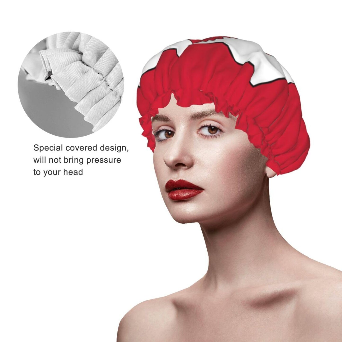 Bermuda Flag Prints Shower Cap Double Layer Lined Waterproof Bathing Shower Hat Beauty and Personal Care Hayyett
