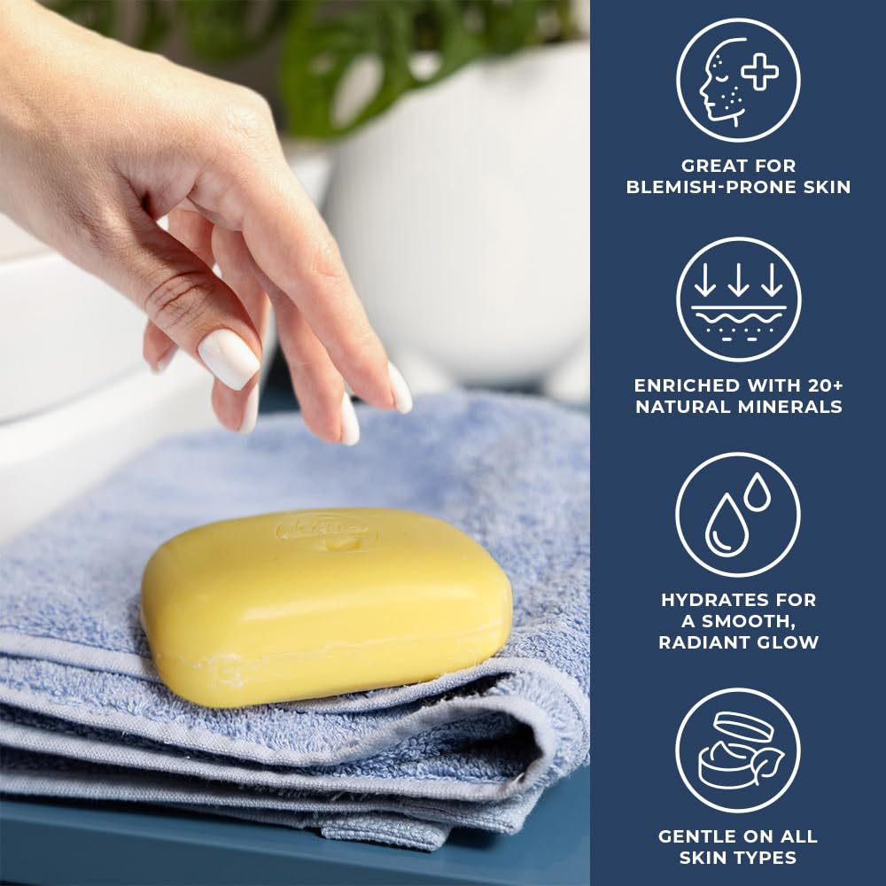 Natural Elephant Dead Sea Sulfur Soap Bar | Clarifying Face & Body Wash with Dead Sea Salt & Aloe Vera | 4.4 oz (125 g) Beauty & Personal Care Natural Elephant