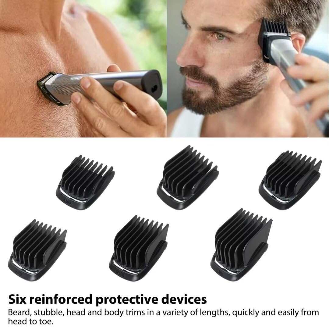 Unbrella 6Pcs Multigroom Trimmer Replacement T Blade Guide Comb Guard Set 4mm 9mm 12mm 16mm Compatible for Philips Norelco MG5700, MG5750, MG5760 Beauty and Personal Care Unbrella