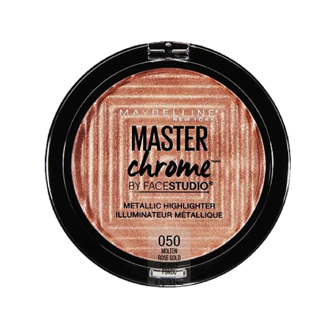 Maybelline New York Facestudio Master Chrome Metallic Highlighter Makeup, Molten Rose Gold, 0.24 oz. Beauty & Personal Care MAYBELLINE