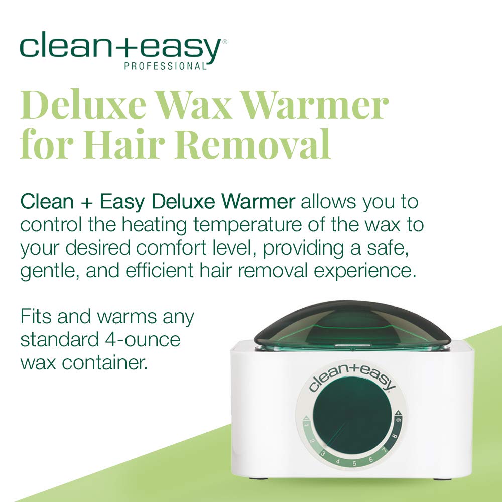 Clean + Easy Deluxe Wax Warmer - Thermostatically Controlled Hair Removal Wax Heater for Salon & Home Use, with No-Mess Scraper Bar, 120V Beauty and Personal Care Clean + Easy