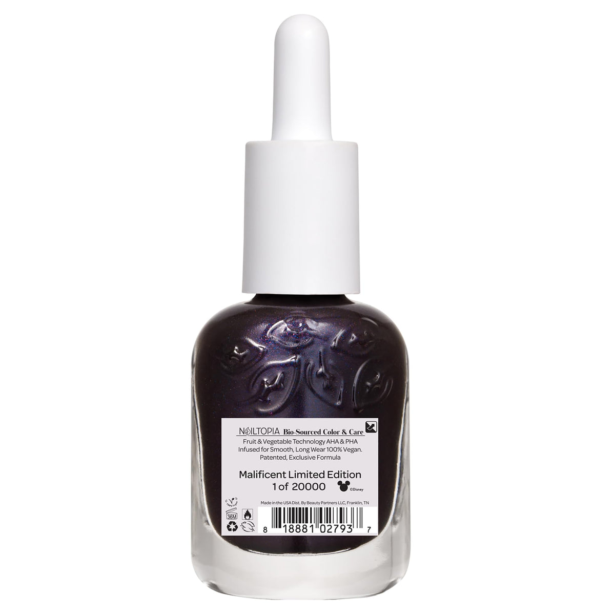 Nailtopia Bio-Sourced Chip Free Nail Lacquer Disney Collection, Maleficent, 0.41 oz - All Natural - Vegan - Strengthening - Quick-Dry - Long Lasting