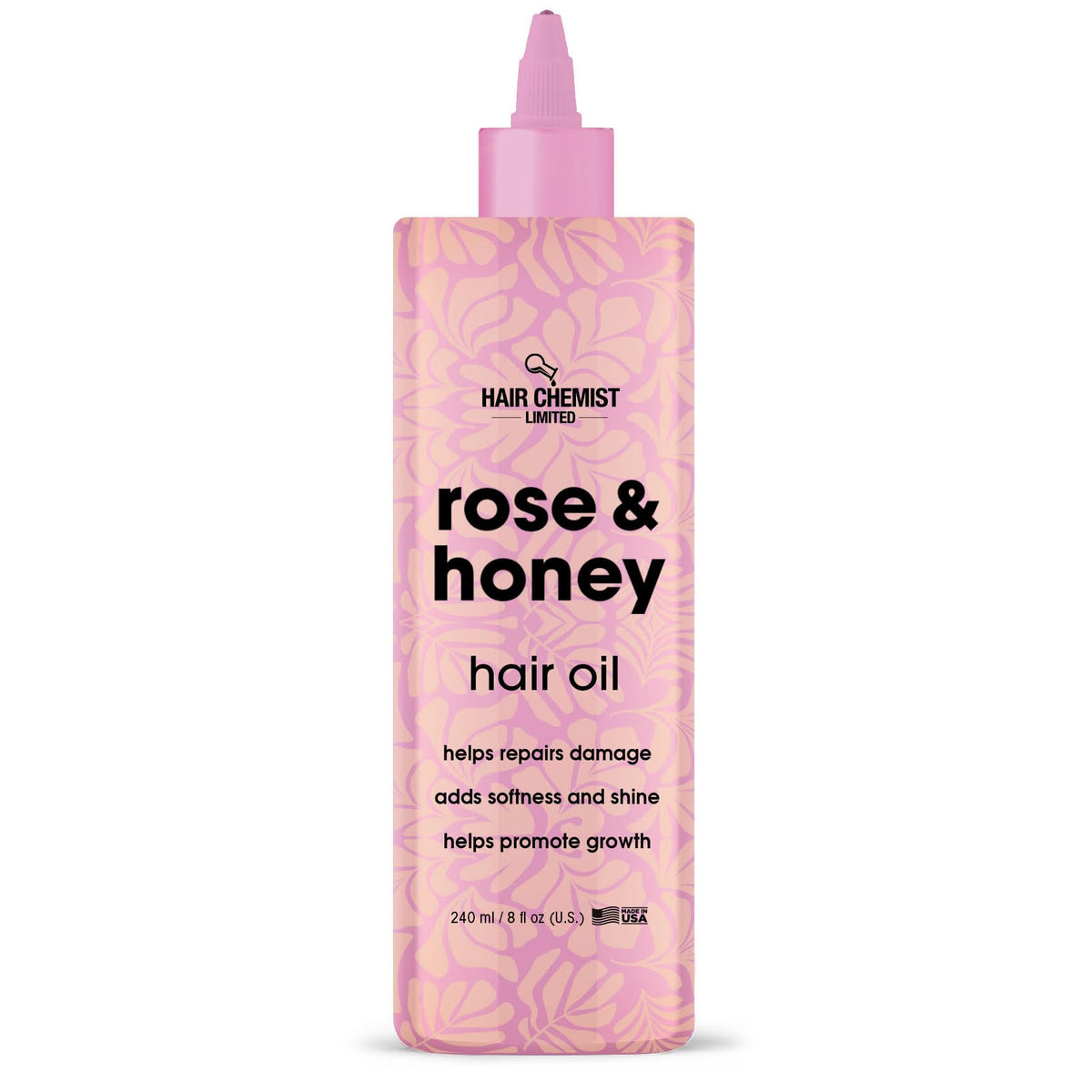 Hair Chemist Rose & Honey Hair Oil 8 oz. - Repairing Hair Treatment, Adds Softness and Shine
