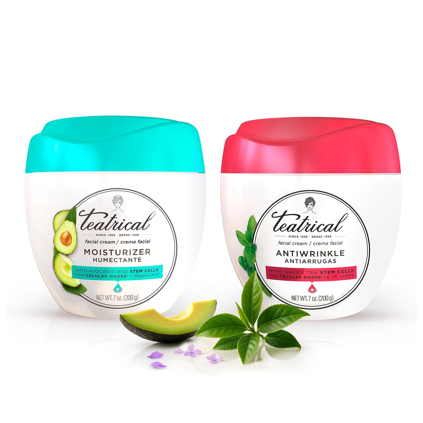 TEATRICAL Day & Night Skincare Set, Face Moisturizer for Day with Avocado & Anti-Wrinkle Cream for Night with Green Tea, Stem Cell Face Cream Beauty & Personal Care TEATRICAL