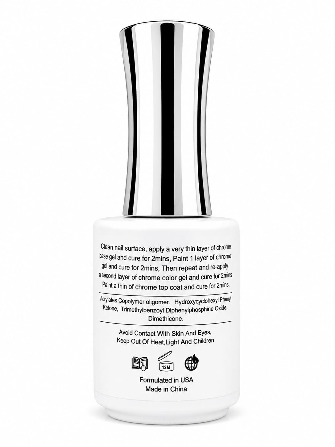 Pyramid Professional Gel Soak Off UV/LED Gel Top Base Coat Nail Polish Manicure Lacquer Matte Velvet Chrome Rubber Base (Chrome Base 0.5oz)