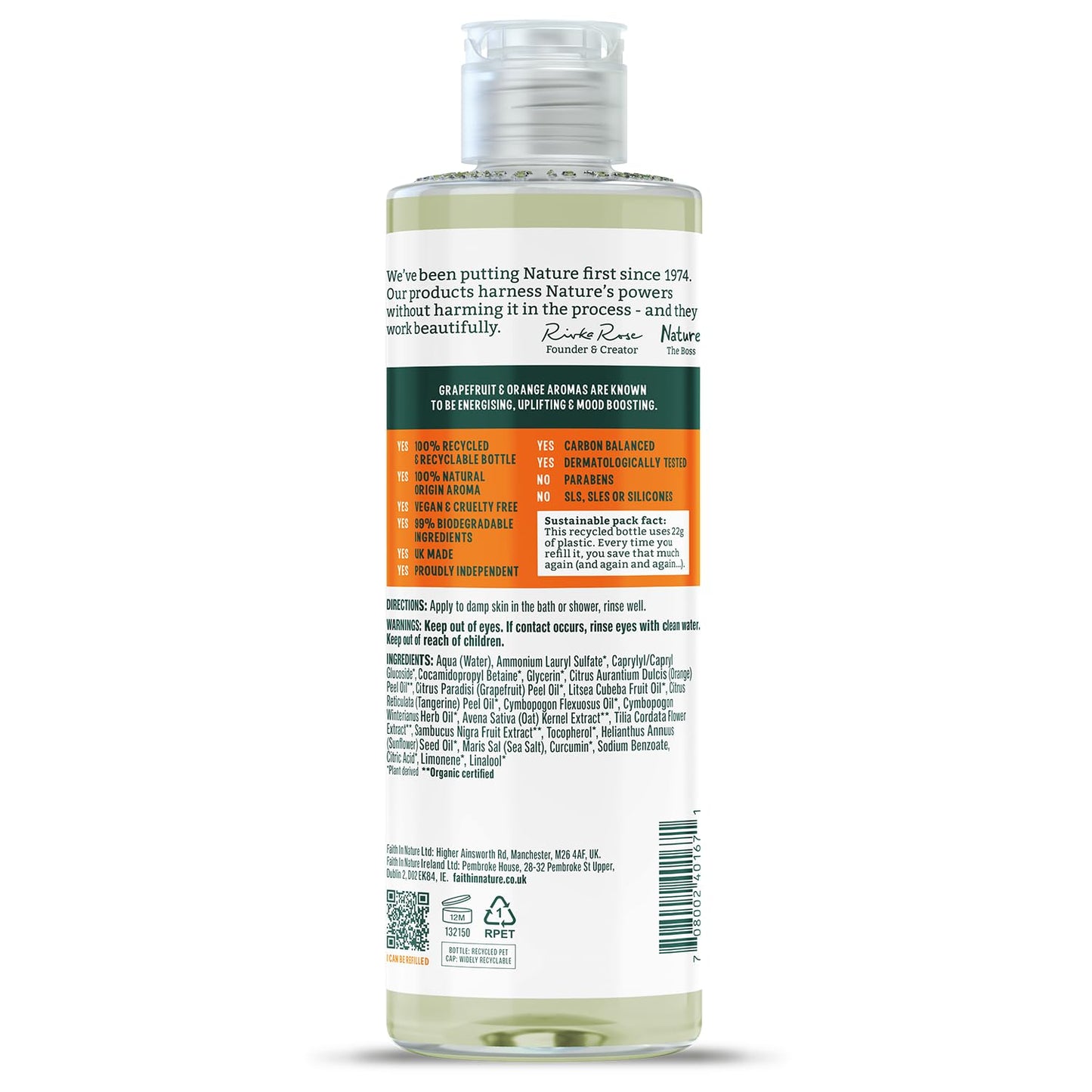 Faith In Nature Grapefruit & Orange Shower Gel & Foam Bath, 13.5 Oz Beauty & Personal Care FAITH IN NATURE
