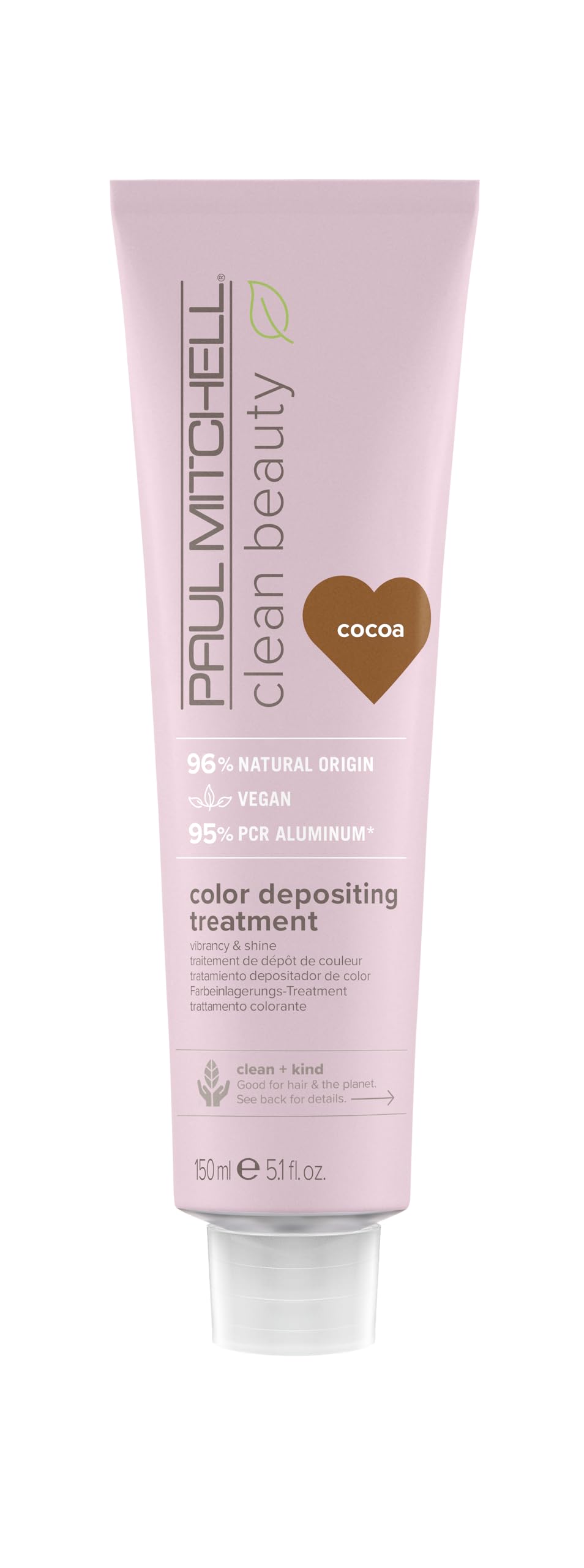 Paul Mitchell Clean Beauty Color-Depositing Treatment, For Refreshing + Protecting Color-Treated Hair, Cocoa, 5.1 fl. oz.