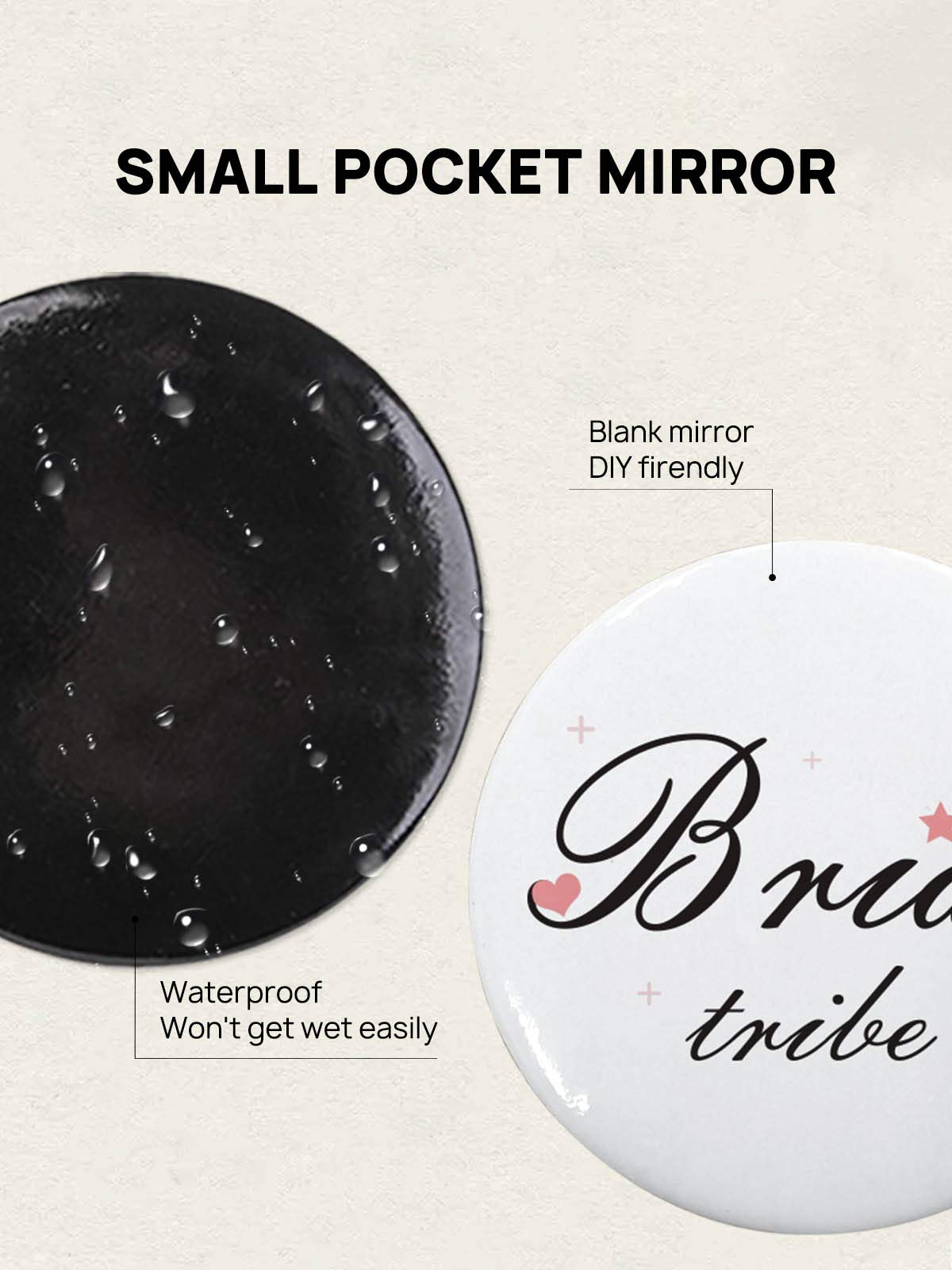 Getinbulk Compact Mirror Bulk Round Makeup Glass Mirror for Purse Great Gift 2.5 Inch 2 Colors Pack of 24 Beauty & Personal Care Getinbulk