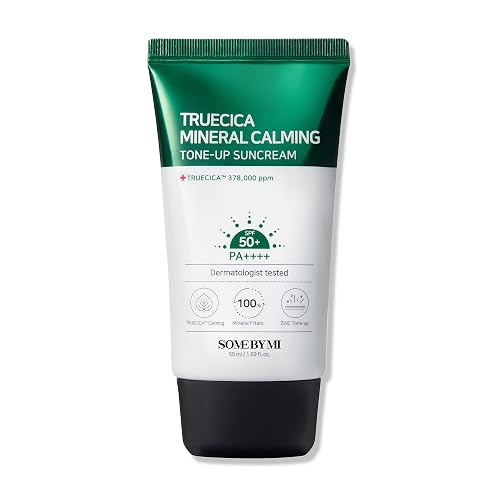 SOME BY MI Truecica Mineral Calming Tone-Up Suncream / SPF50+, PA++++ / 1.69Oz, 50ml / Brightening and Calming Effect/Mild Sun and UV Protection Beauty & Personal Care SOME BY MI