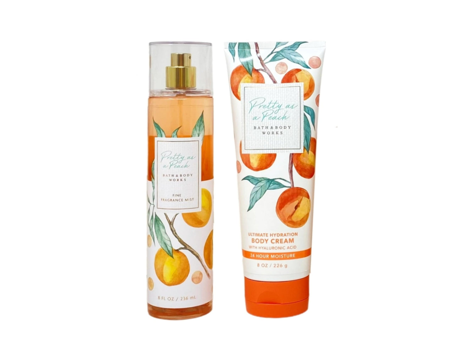 Bath & Body Works - Pretty as a Peach - 2 pc Bundle - Fine Fragrance Mist and 24-Hour Moisture Ultra Shea Body Lotion Beauty and Personal Care Bath & Body Works