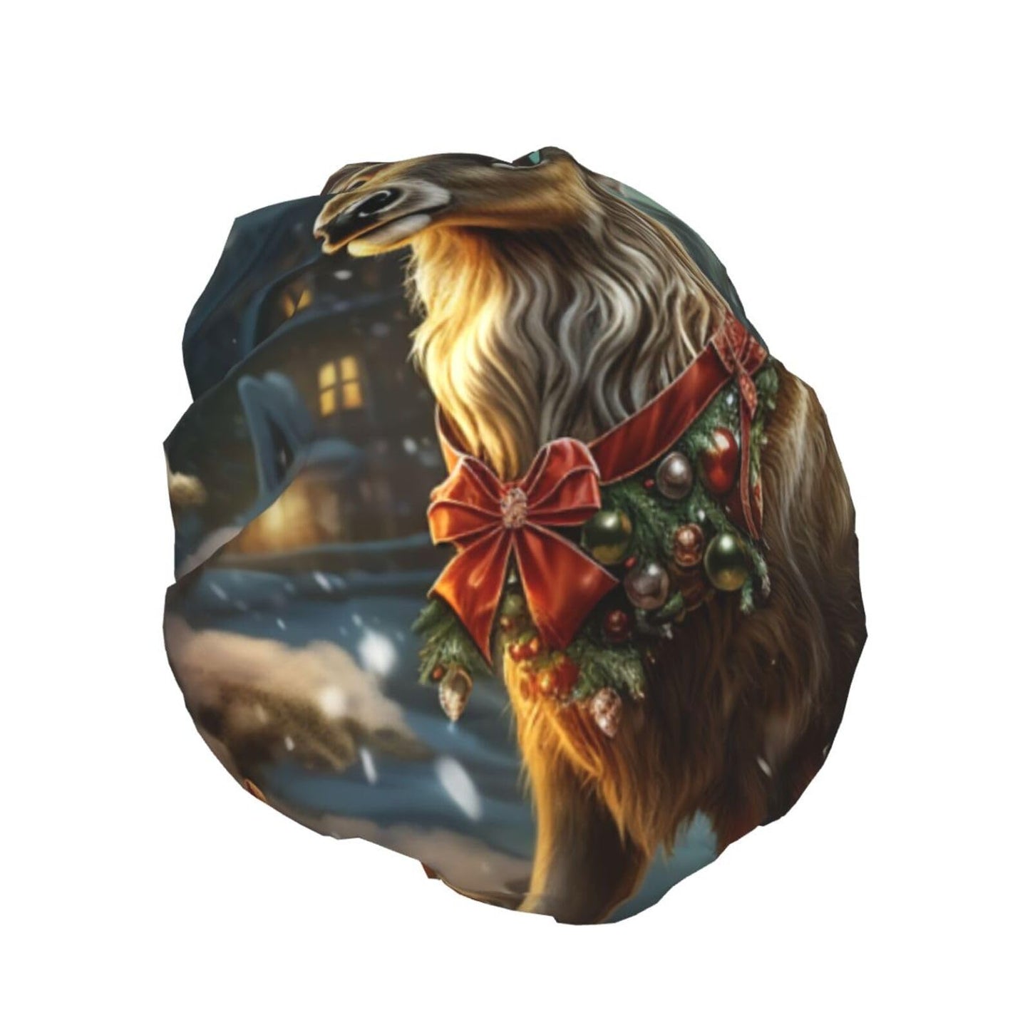 Christmas Gift Reindeer Shower Cap For Women Reusable Double Layers Bathing Bath Cap Hair Caps Waterproof Elastic Band Ladies Spa Salon Shower Hat Beauty and Personal Care GDSHJKLW
