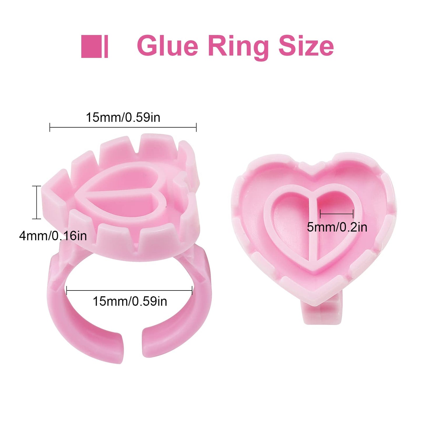 Glue Rings - Autdor 500Pcs Glue Rings for Eyelash Extensions Pink Lash Glue Rings Pigment Ring Cups Lash Glue Holder for Lash Extension Supplies Beauty & Personal Care Autdor