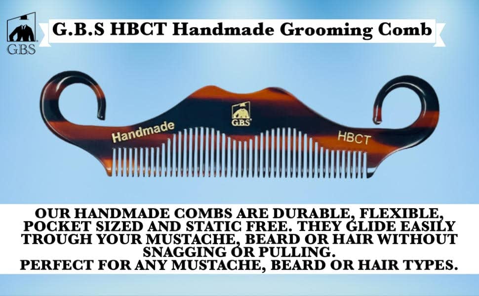 G.B.S Men's Grooming, Hand-made of Quality Cellulose Acetate, Anti-static No Cling No Snag Smooth Edges Beauty and Personal Care G.B.S