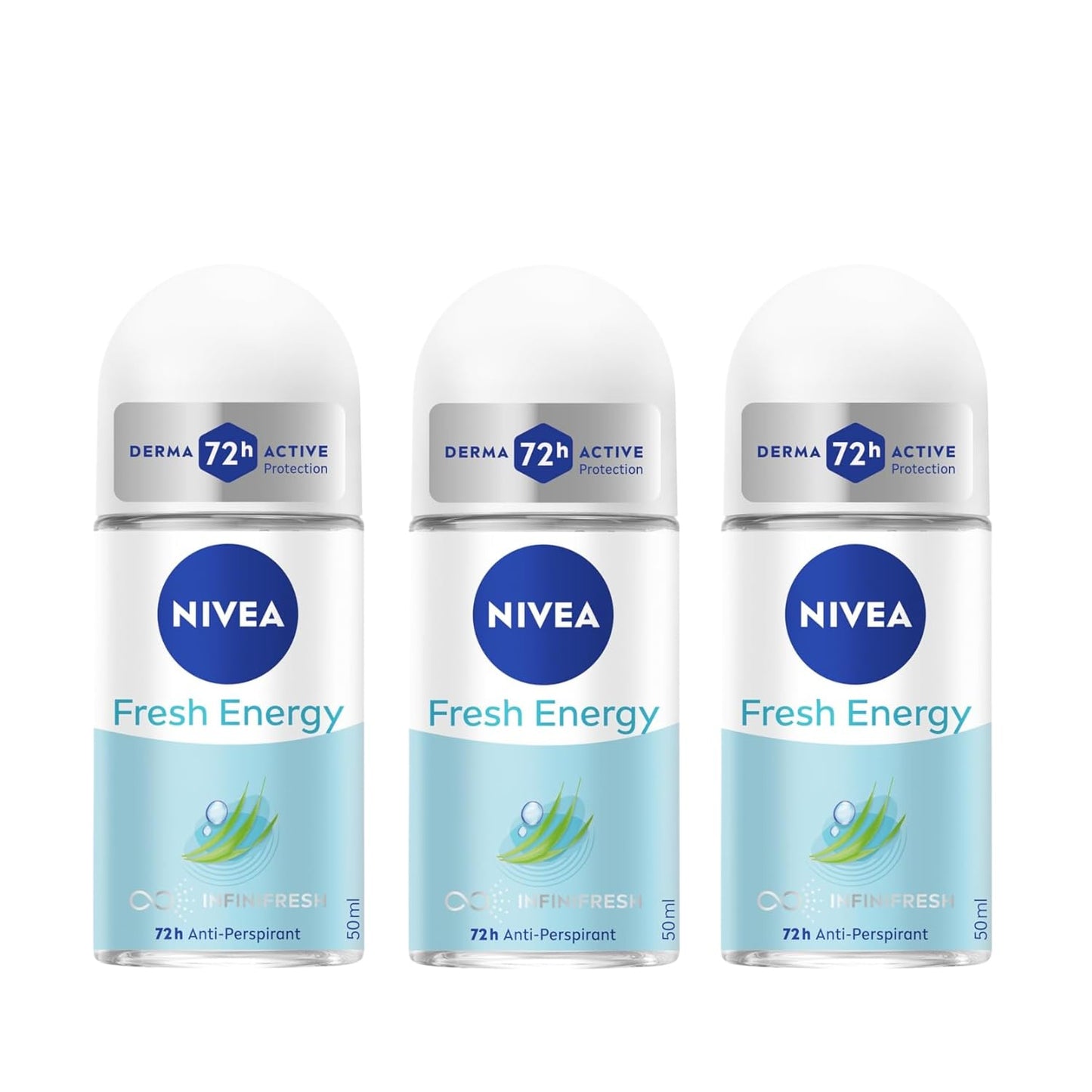 NIVEA Energy Fresh Roll-On Anti-Perspirant Deodorant 50ml - Long-Lasting 72H Odor Protection - Lemongrass Scent - Refreshing Skin Care for All-Day Beauty and Personal Care NIVEA