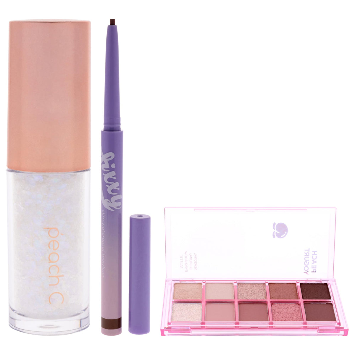 Peach C Kit by Peach C for Women - 3 Pc Kit 0.12oz Eye Shadow - 01 Pure White, 0.04 Eyeliner - 03 Soft Brown, 0.33oz Eye Shadow - 06 Peach Yogurt