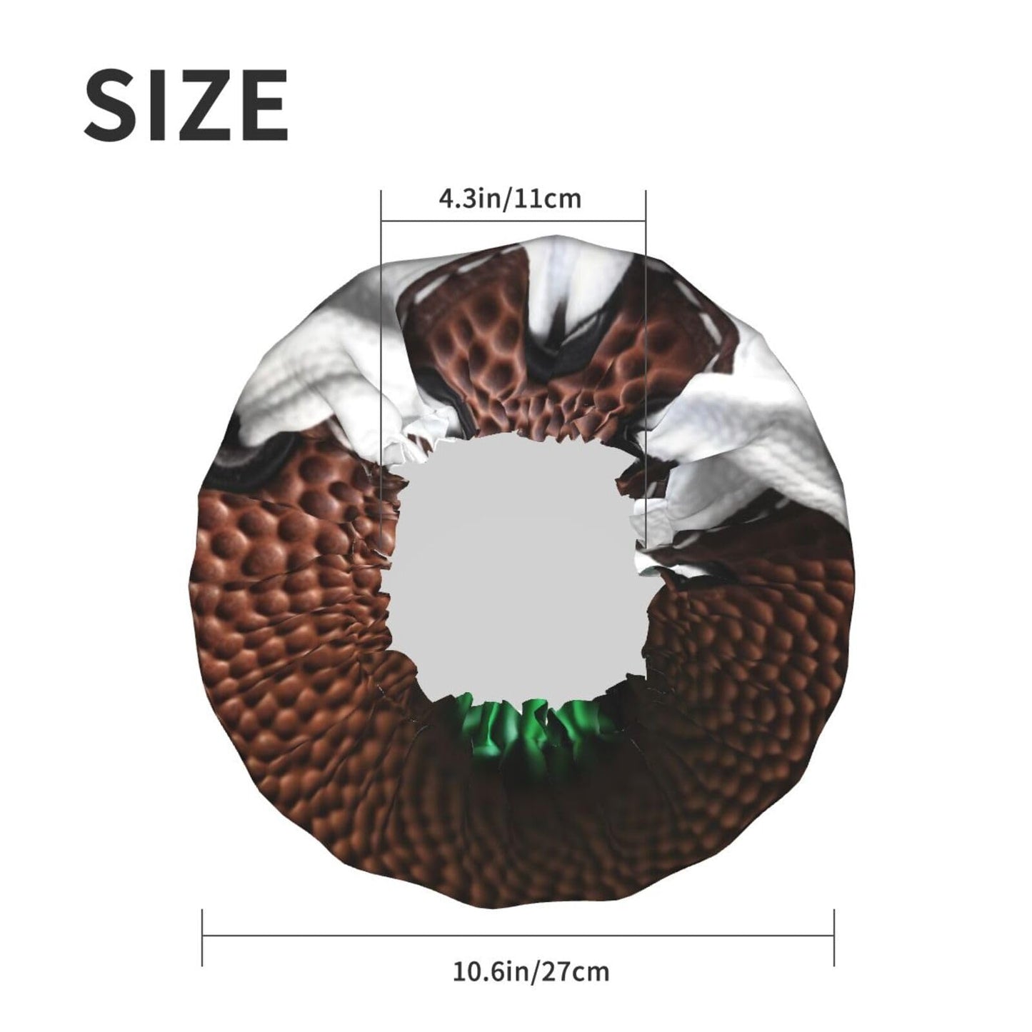 American Football Laces Shower Cap for Women Men Large Reusable Shower Bonnet Double-Layer Waterproof Bath Caps Elastic Band Hair Hat for All Beauty and Personal Care BWLHJKE