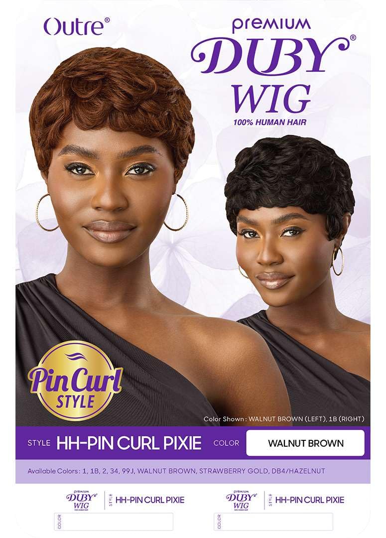 Outre Duby Wig - Human Hair - Pin Curl Pixie (DEEP WINE 99J)