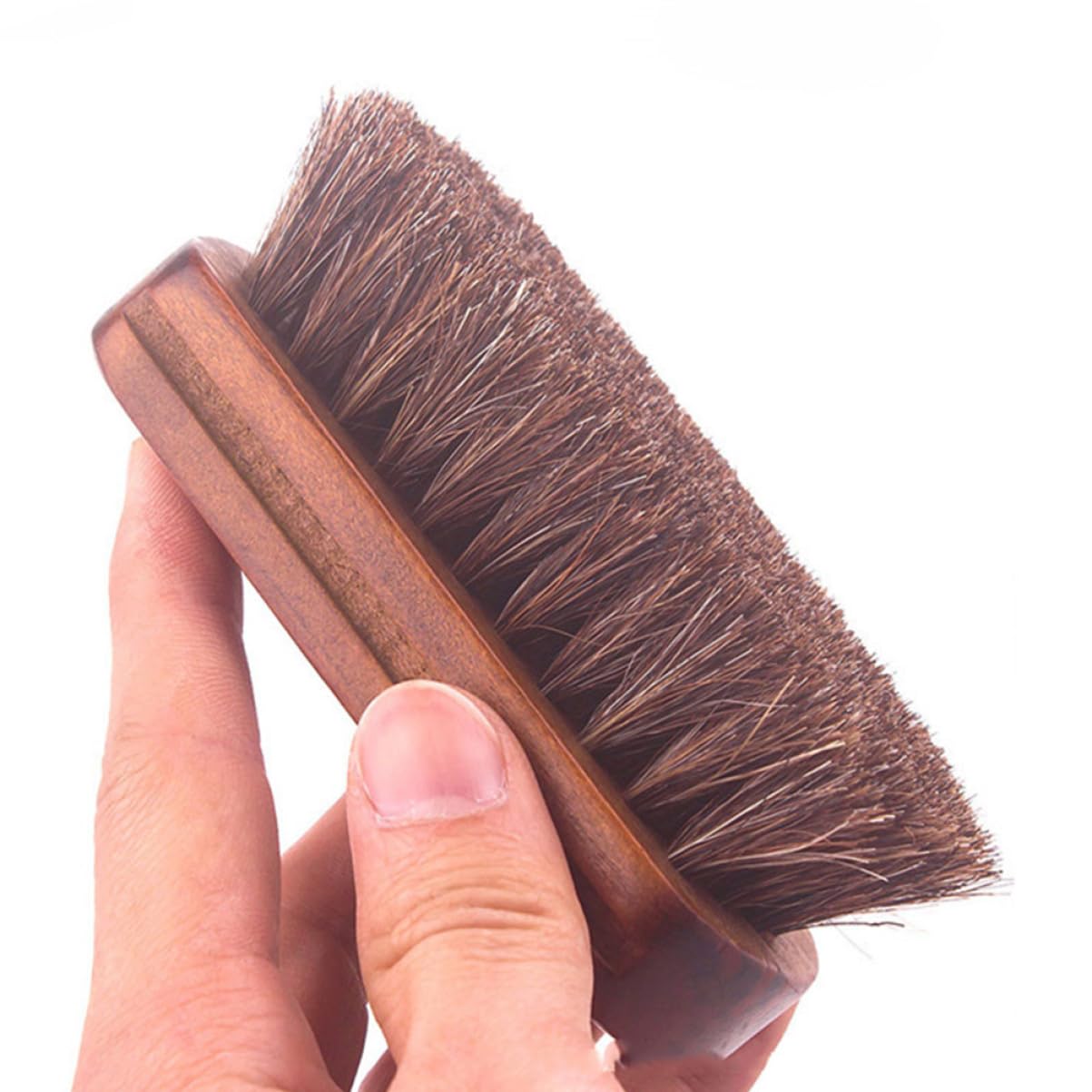 Angoily Horsehair Beard Brush for Men, Beard Straightener, Wood Handle Neck Duster Sweeping, Detangling Facial Hair, Soft Bristle for Home and Barber Beauty and Personal Care Angoily