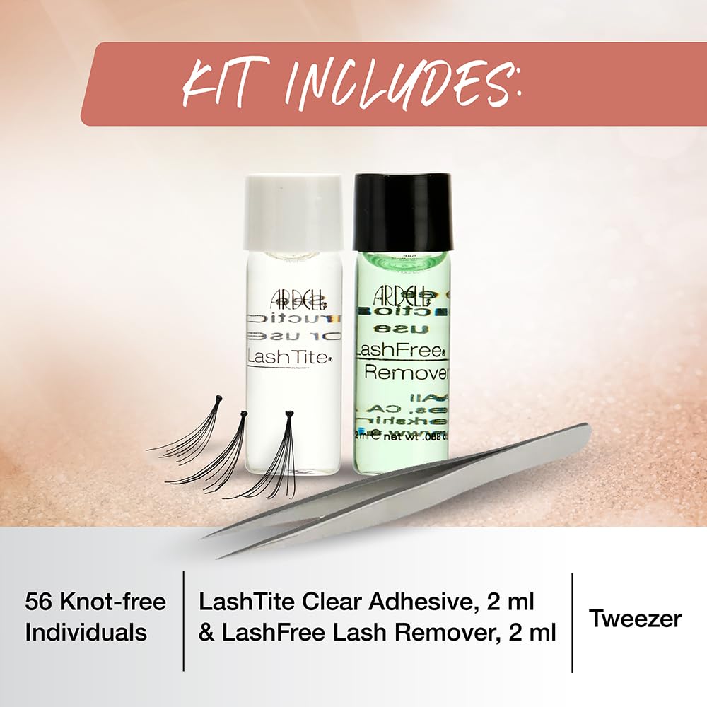 Ardell Naked Extensions Knot-Free Individual Lashes - Lightweight Natural Lash Clusters for DIY Eyelash Cluster Extension, Customizable Volume