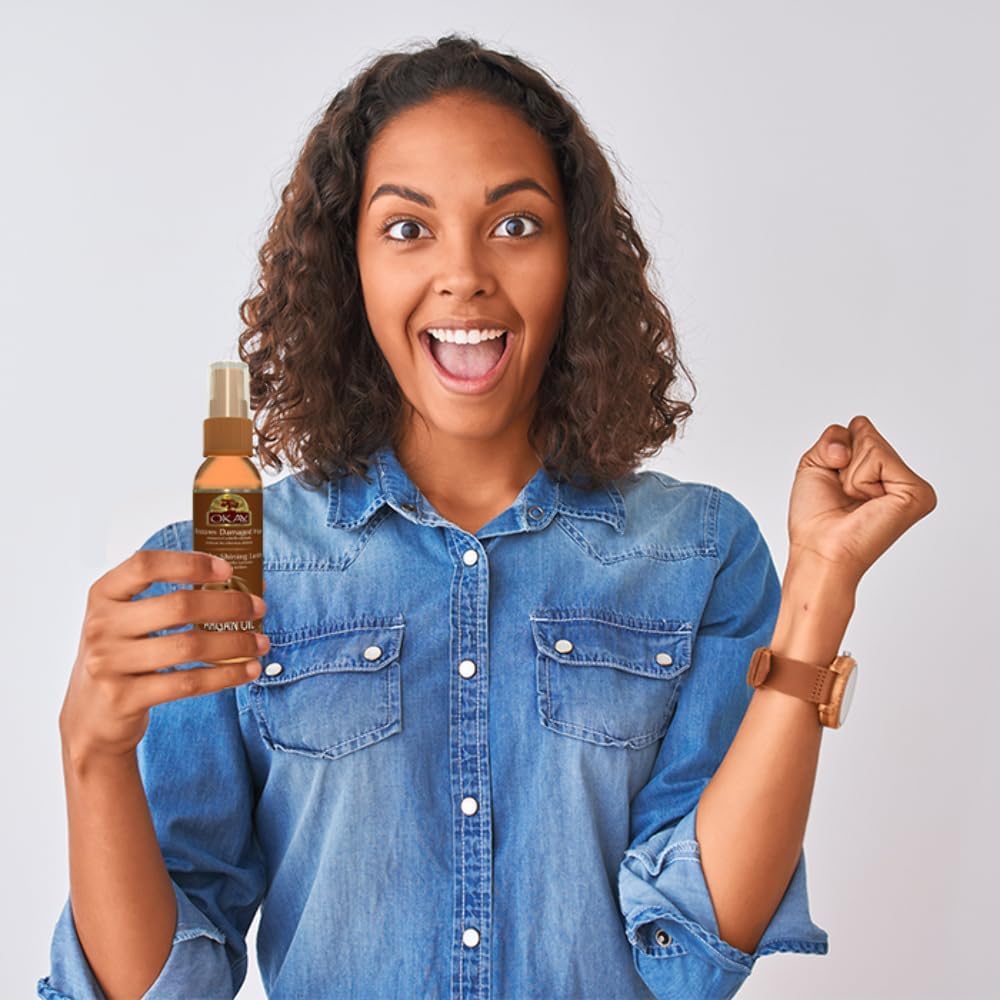 Okay Moisturizing Mist Hair Spray with Argan Oil - Hydrating Hair Oil Mist with Vitamin E, Restores Damaged Strands, Provides Shining Luster Beauty & Personal Care OKAY