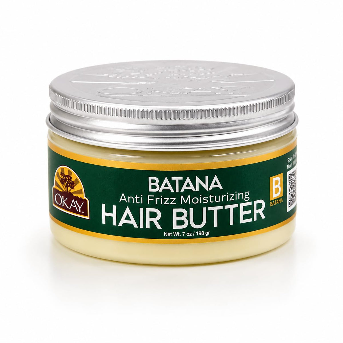 OKAY Batana Hair Butter 7 oz - Deep Moisturizing Hair Cream with Batana Oil, Shea Butter & Coconut Oil, Frizz Control & Curl Defining Treatment for