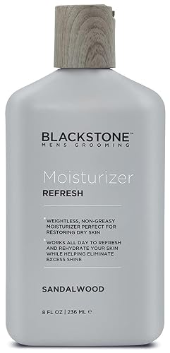 Blackstone Men's Grooming Refresh Facial Moisturizer with Vitamin E, Peppermint & Hyaluronic Acid - Lightweight & Non-Greasy | Restores Dry Skin Beauty & Personal Care Blackstone