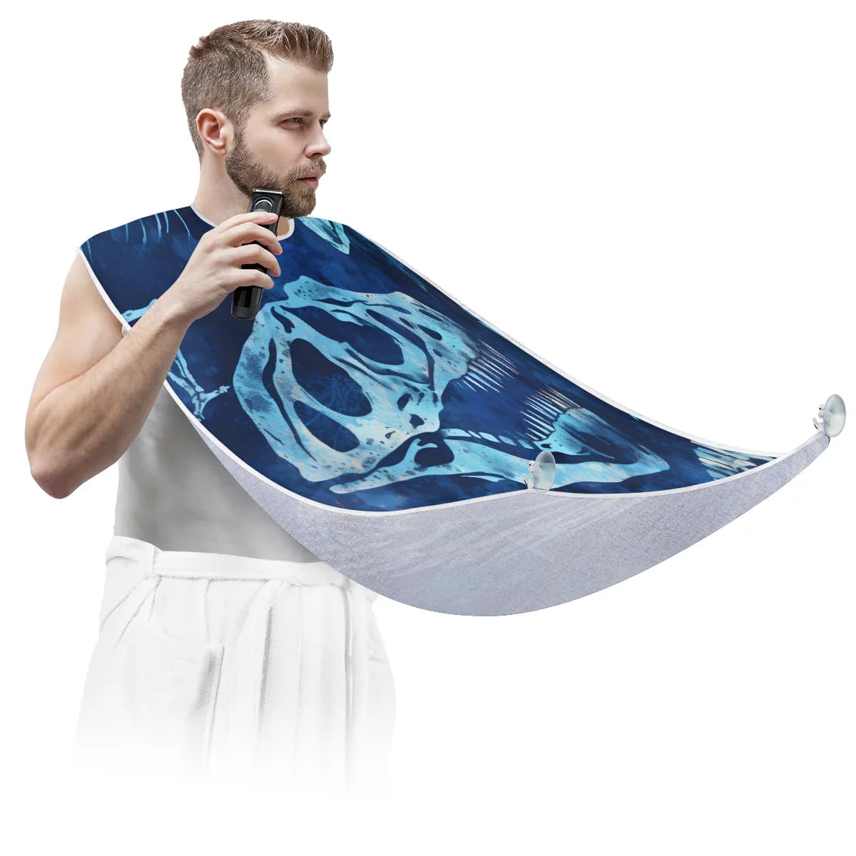 Dinosaurs Skeleton Beard Bib for Men Non-Stick Beard Trimming Catcher Adjustable Shaving Bib for Men Birthday Valentines's Day Gifts for Men Boyfriend Beauty and Personal Care Shoblo