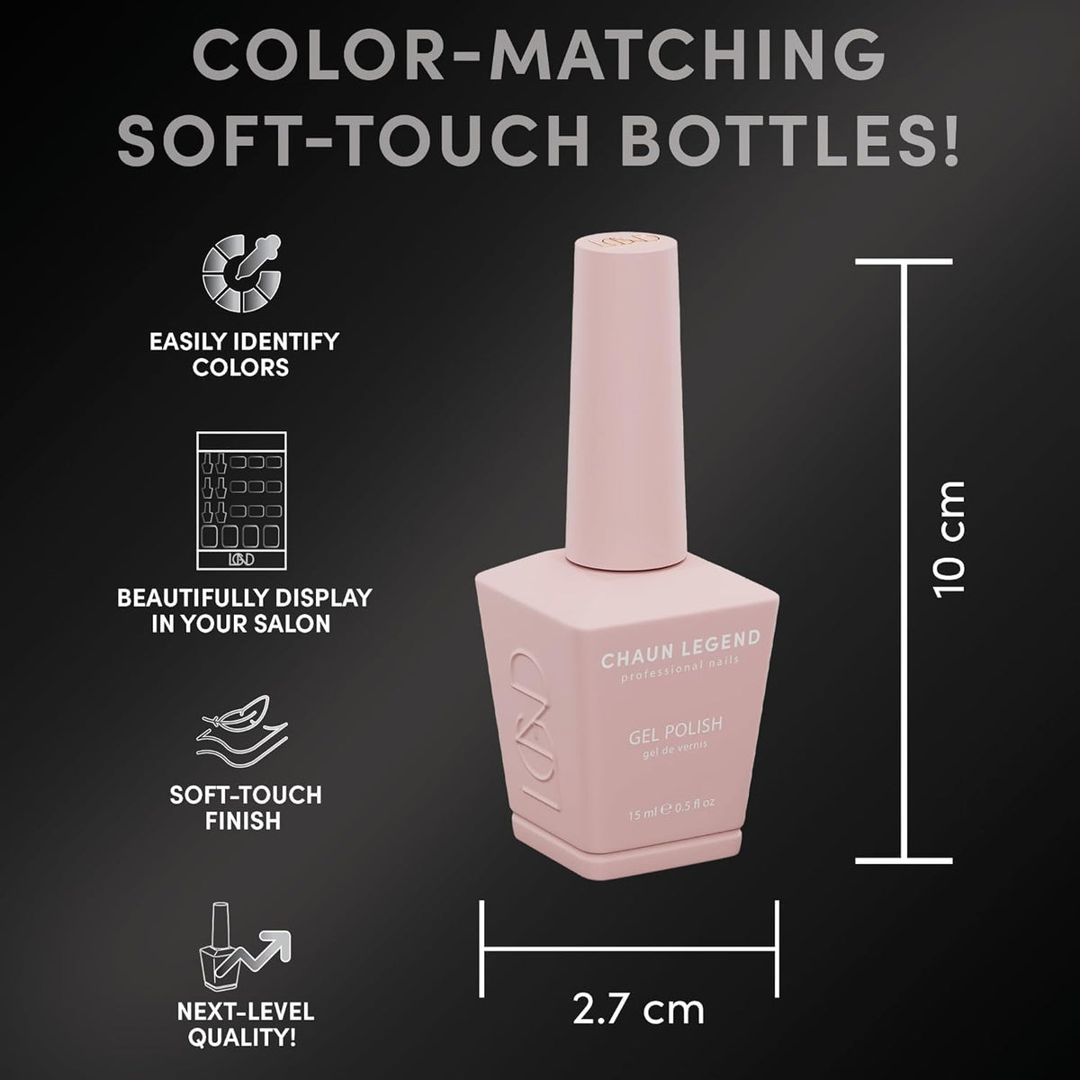 Chaun Legend UV LED Gel Nail Polish 0.5 Ounce Long Lasting, Bubble Free, Quick Dry High Shine, Frosted Pinktini LG5082