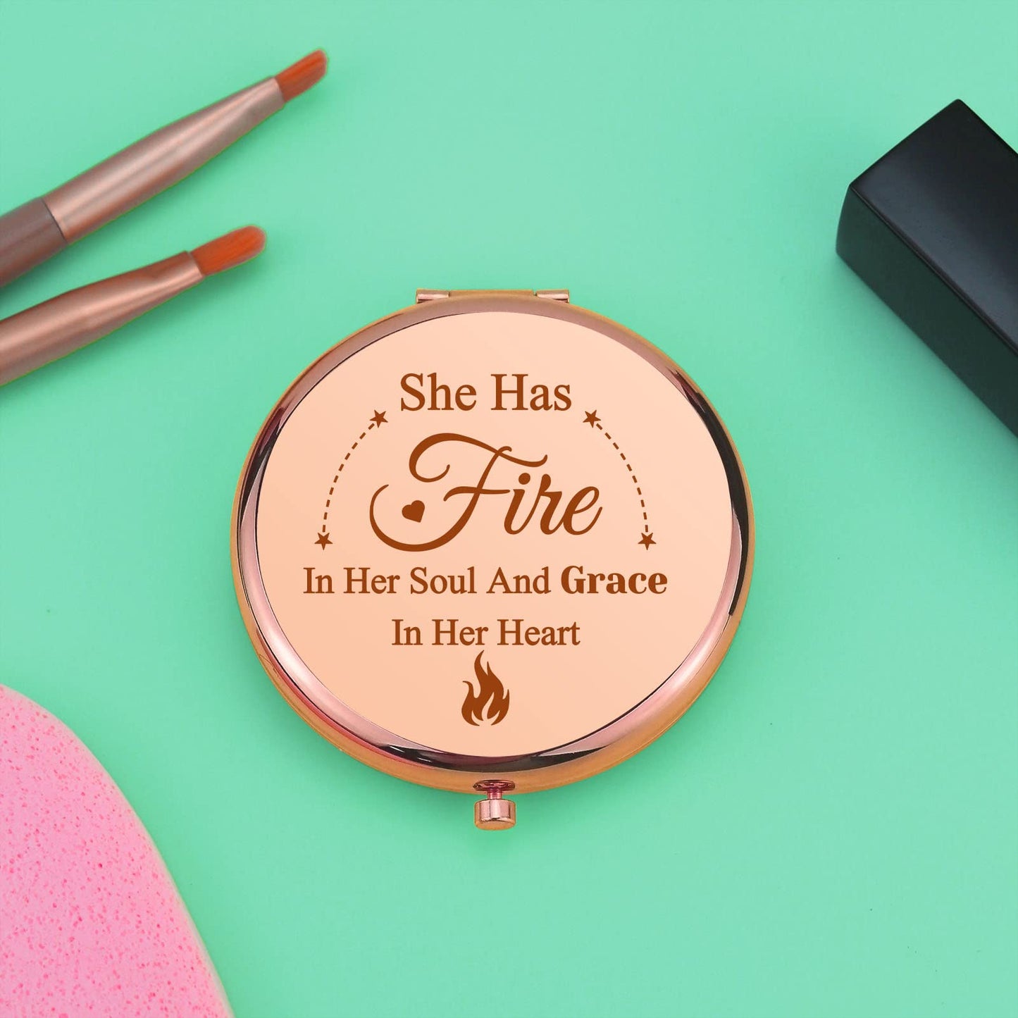 Inspirational Gift for Women Encouragement Gift Compact Makeup Mirror for Her Motivational Birthday Gift for Mom Daughter Folding Makeup Mirror Beauty & Personal Care Mwphuy