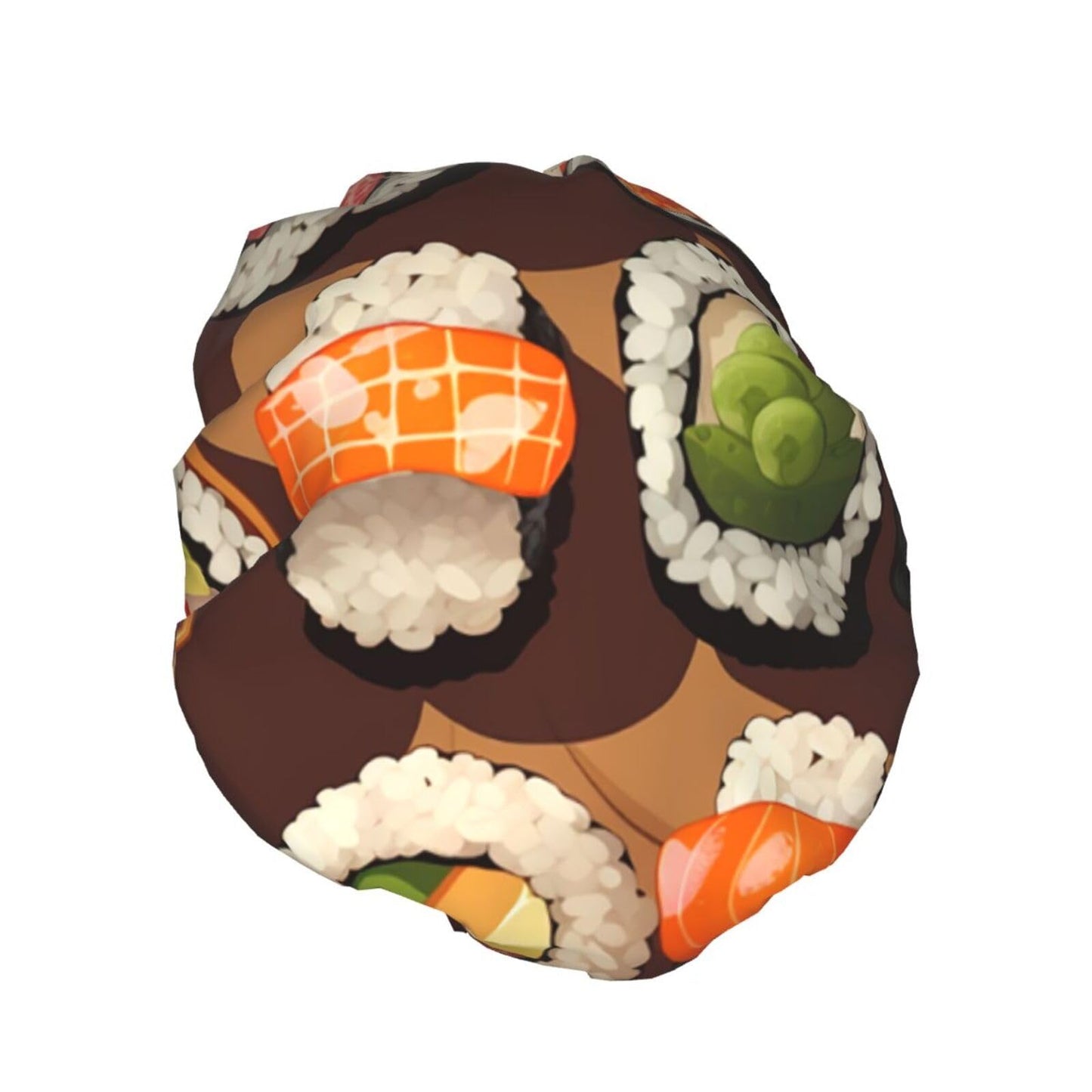 Many Sushi Food Shower Cap For Women Reusable Double Layers Bathing Bath Cap Hair Caps Waterproof Elastic Band Ladies Spa Salon Shower Hat Hair Caps Beauty and Personal Care GDSHJKLW