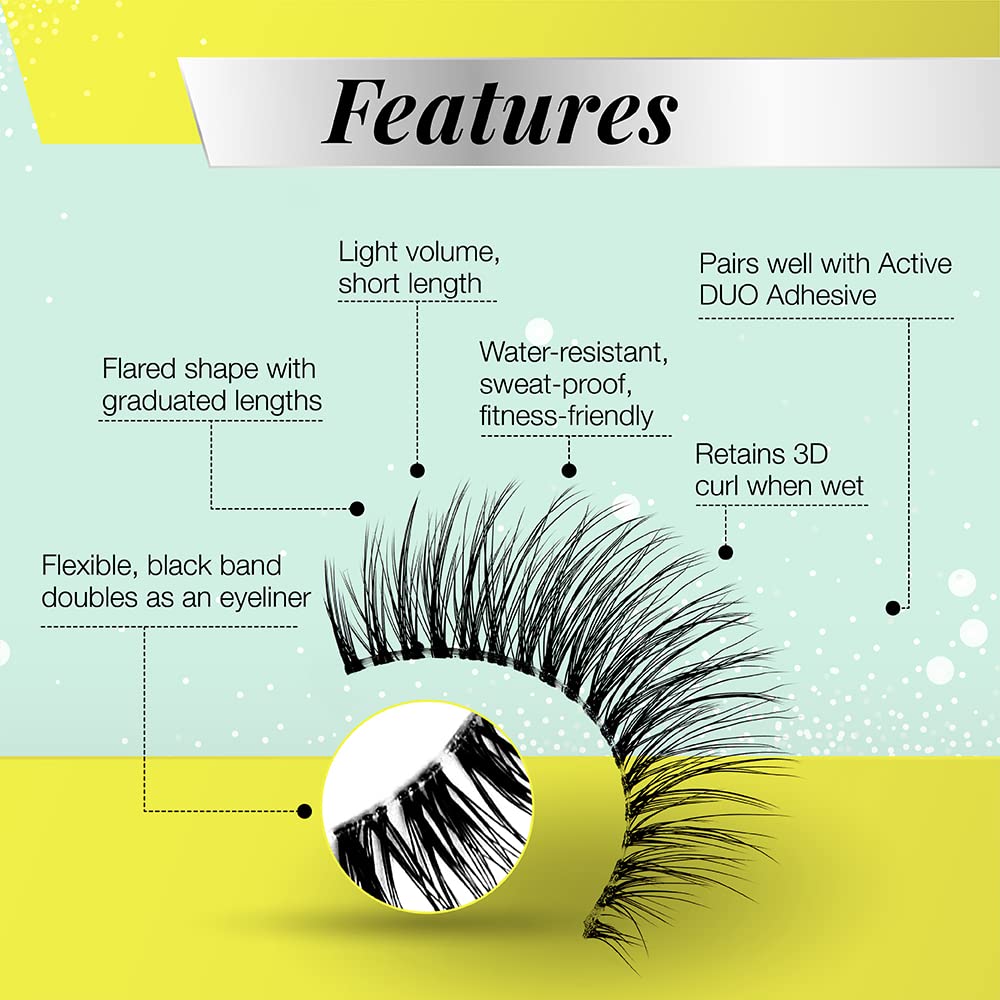 Ardell Active Lashes Speedy - Long-Lasting False Eyelashes, Sweat-Resistant, Natural Look Lashes for Active Wear Beauty & Personal Care Ardell