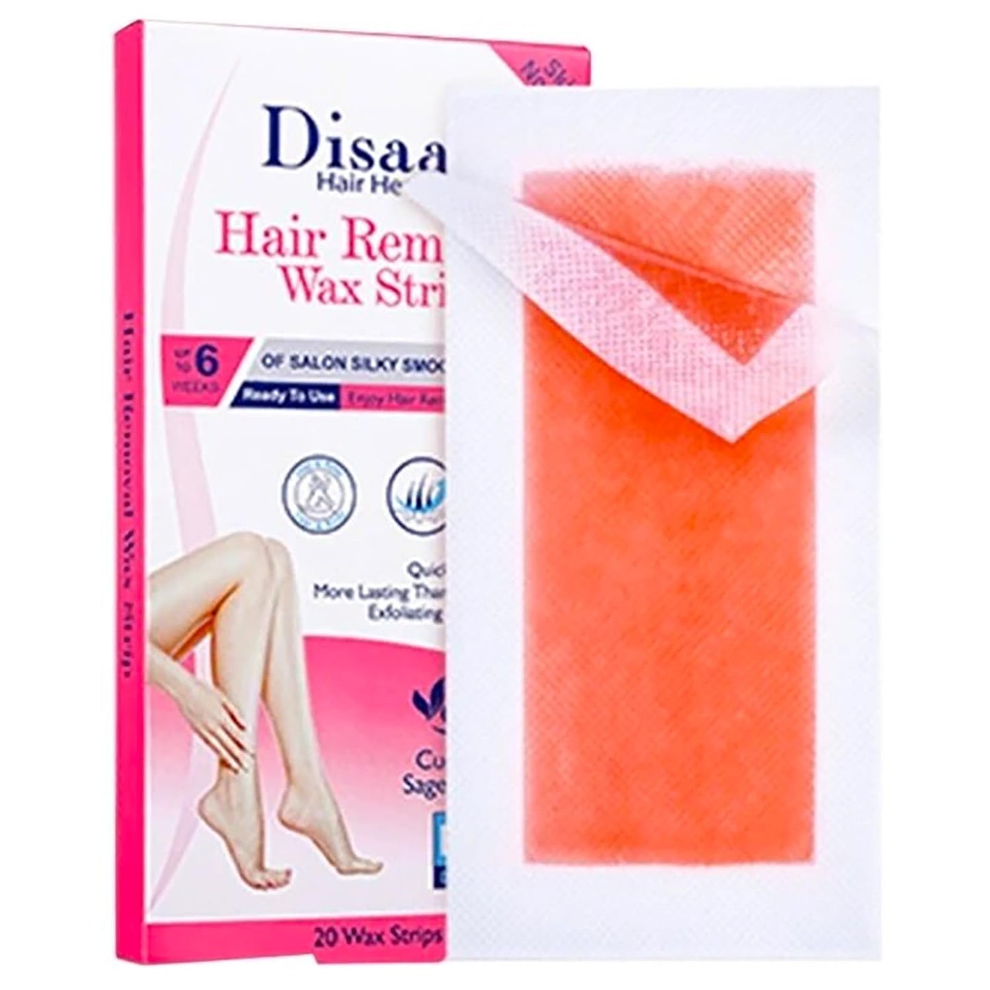 DISAAR BEAUTY Hair Removal Wax Strip Ready To Use At Home Armpit Leg Arm Bikini Area Natural Plant Extract Soothing Soft Skin 20PCS (Normal Skin Beauty and Personal Care DISAAR Beauty