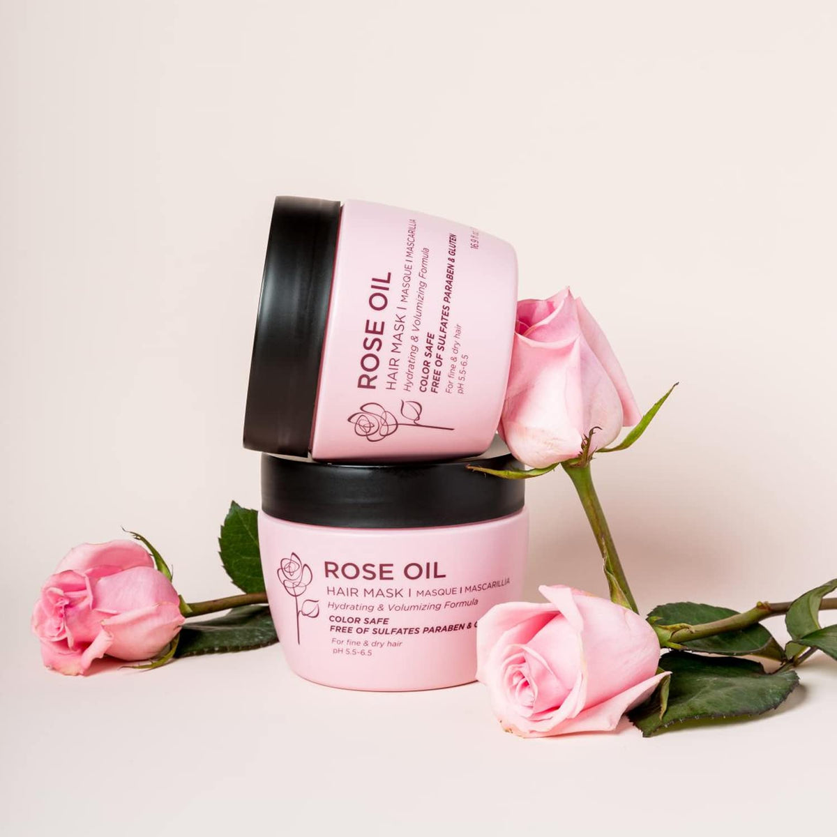 Luseta Rose Oil Hydrating Hair Mask for Fine & Dry Hair 16.9 Oz
