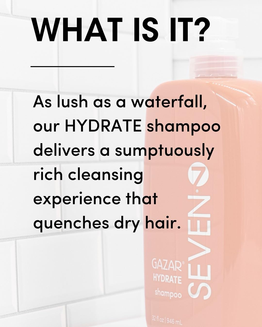 SEVEN Hair Care Gazar Hydrate Shampoo for Women & Men, Sulfate & Paraben Free, Cruelty Free with Pro Vitamin B5, Sugarcane + Moisturizing Cactus Beauty & Personal Care SEVEN