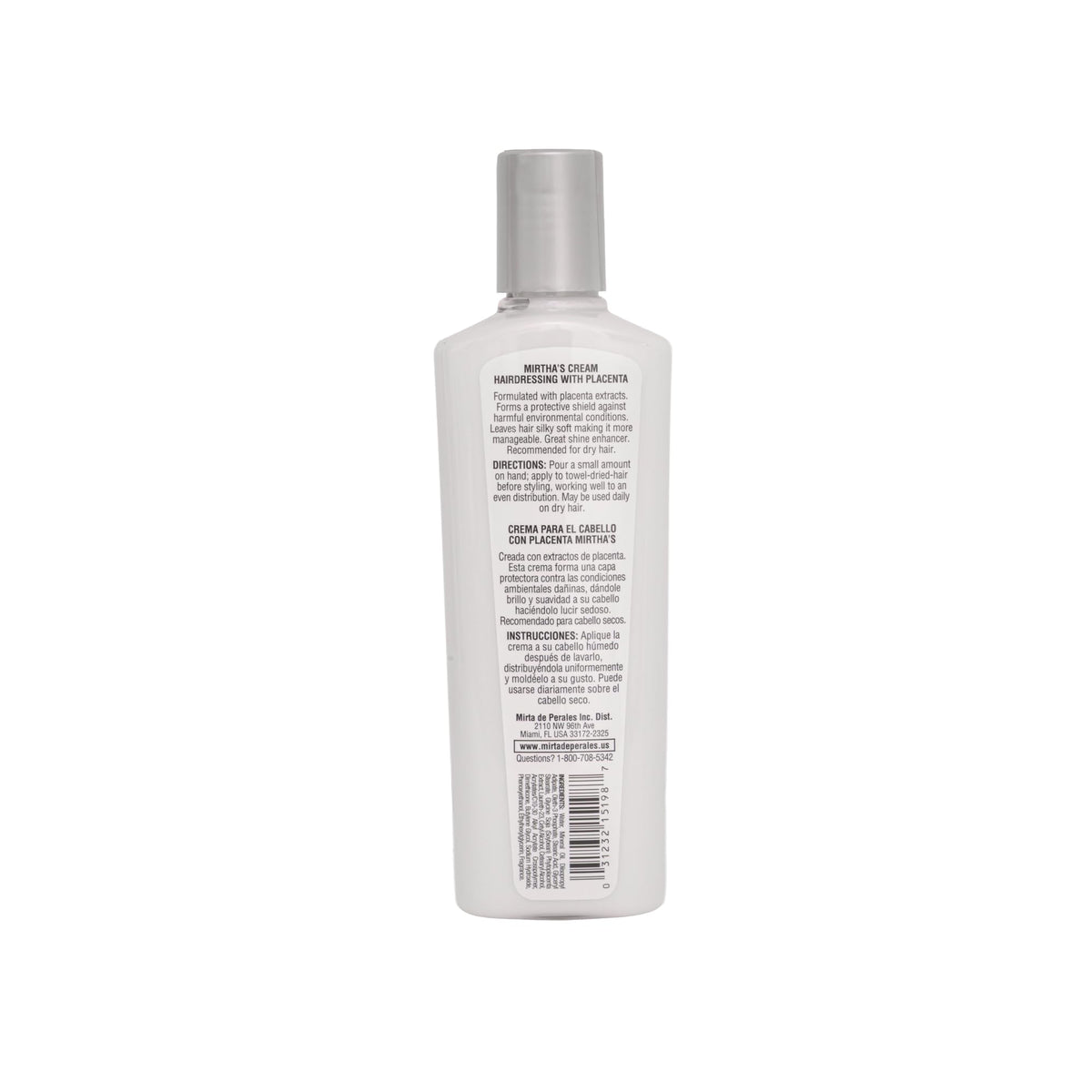 Mirta De Perales Cream Hairdressing with Placenta for Dry, Dull & Frizz-Prone Hair | Daily Styling Cream with Soy Placenta Extract & Mineral Oil | Beauty & Personal Care Mirta De Perales