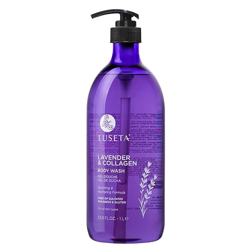 Luseta Lavender and Collagen Body Wash 33.8oz, Lightly Scented Daily Moisturizing Body Cleanser to Soothe & Relax Beauty & Personal Care L LUSETA