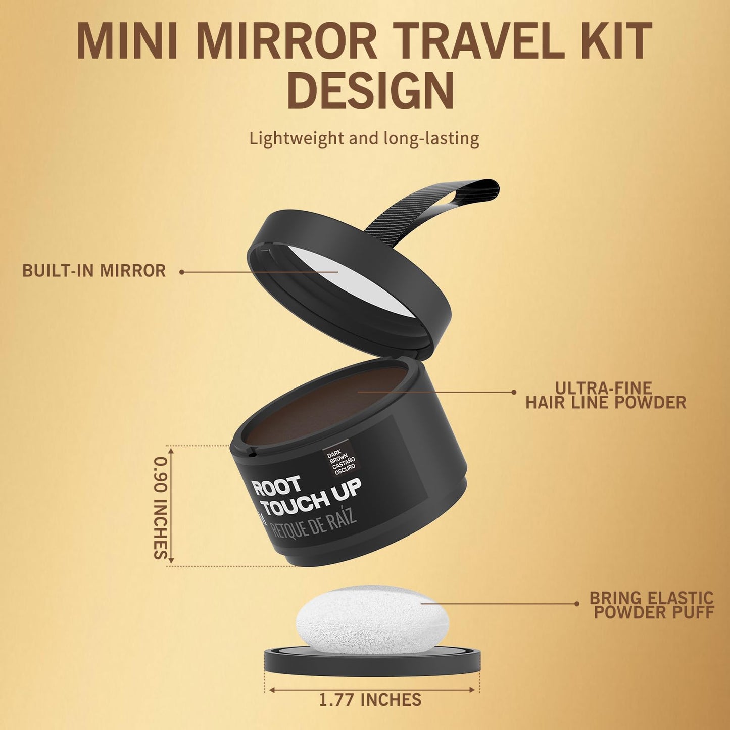 gowwim Hairline Powder(Dark Brown) Hair Root Dye, Instantly Hair Color Shadow Cover Gray Hair Root, Hair Touch-Up, Thin Hair Powder 4 g Beauty & Personal Care gowwim