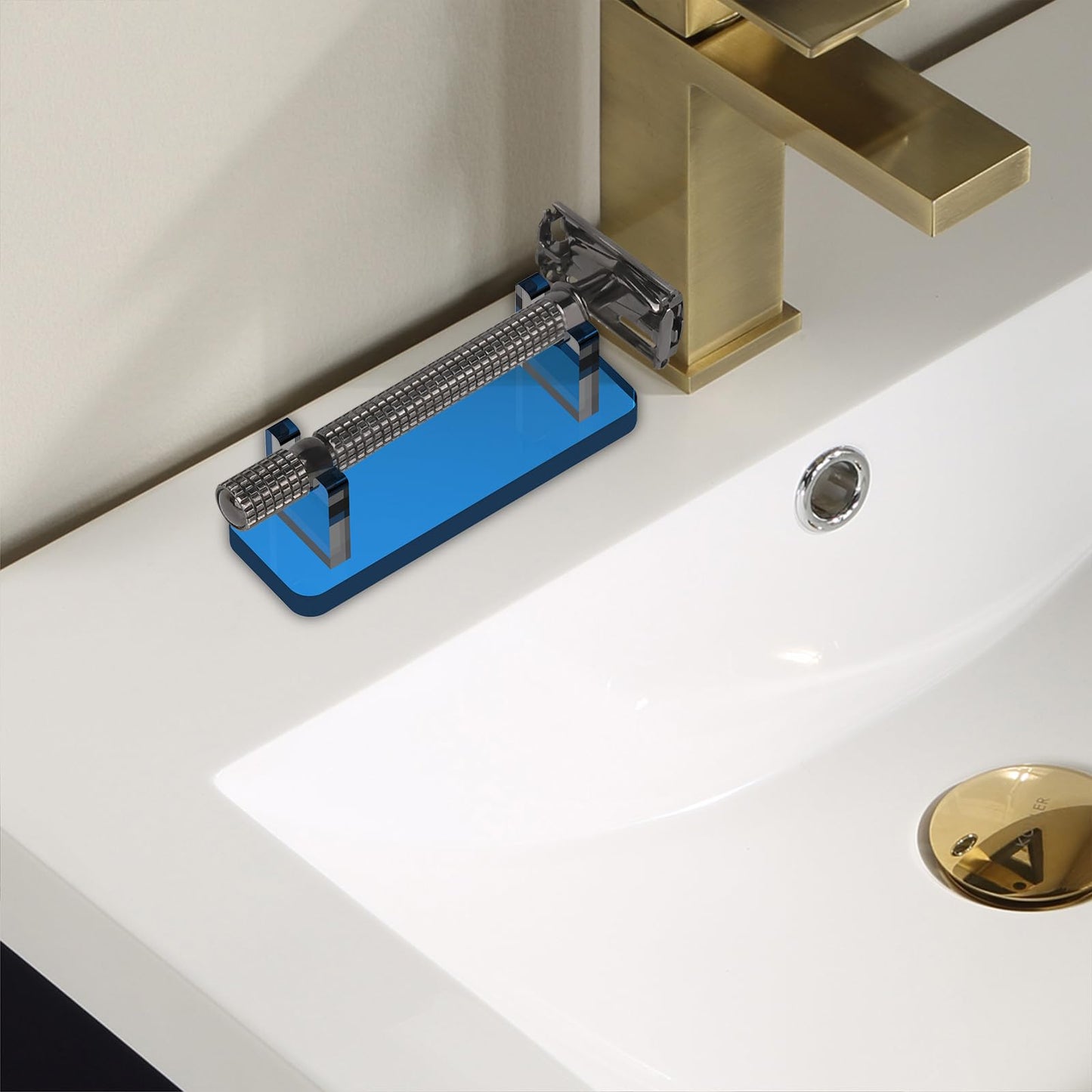 Linkidea Acrylic Men's Razor Stand Holder, Stable Storage Bracket Bathroom Countertop Organizer, Easy Clean, Compatible with Viking Blade Beauty and Personal Care Linkidea