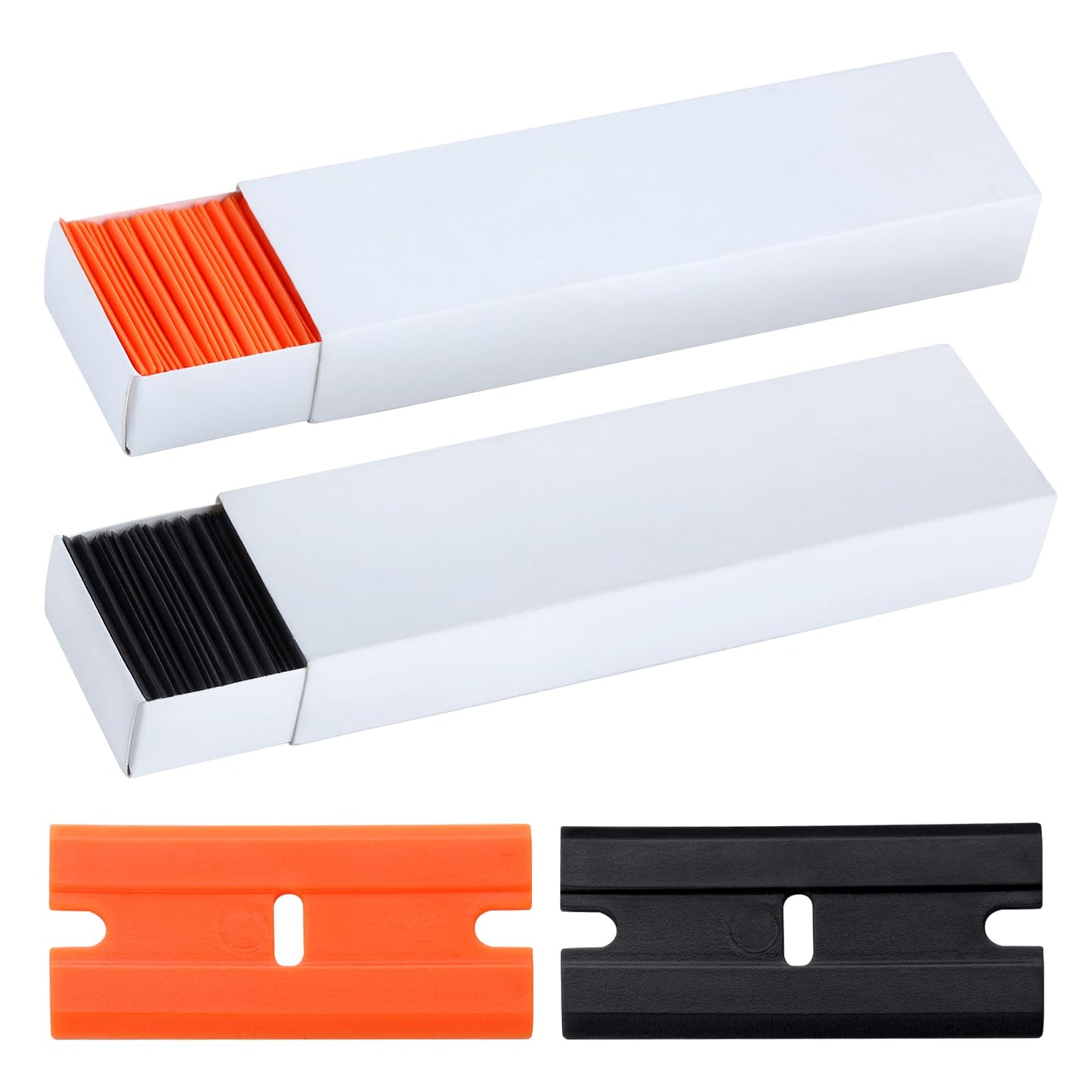 SPEEDWOX 200Pcs Plastic Razor Blades Double Edged Plastic Blades Plastic Scraper Blades Safety Glass Scraper Easy Replacement for Removing Labels Beauty and Personal Care SPEEDWOX