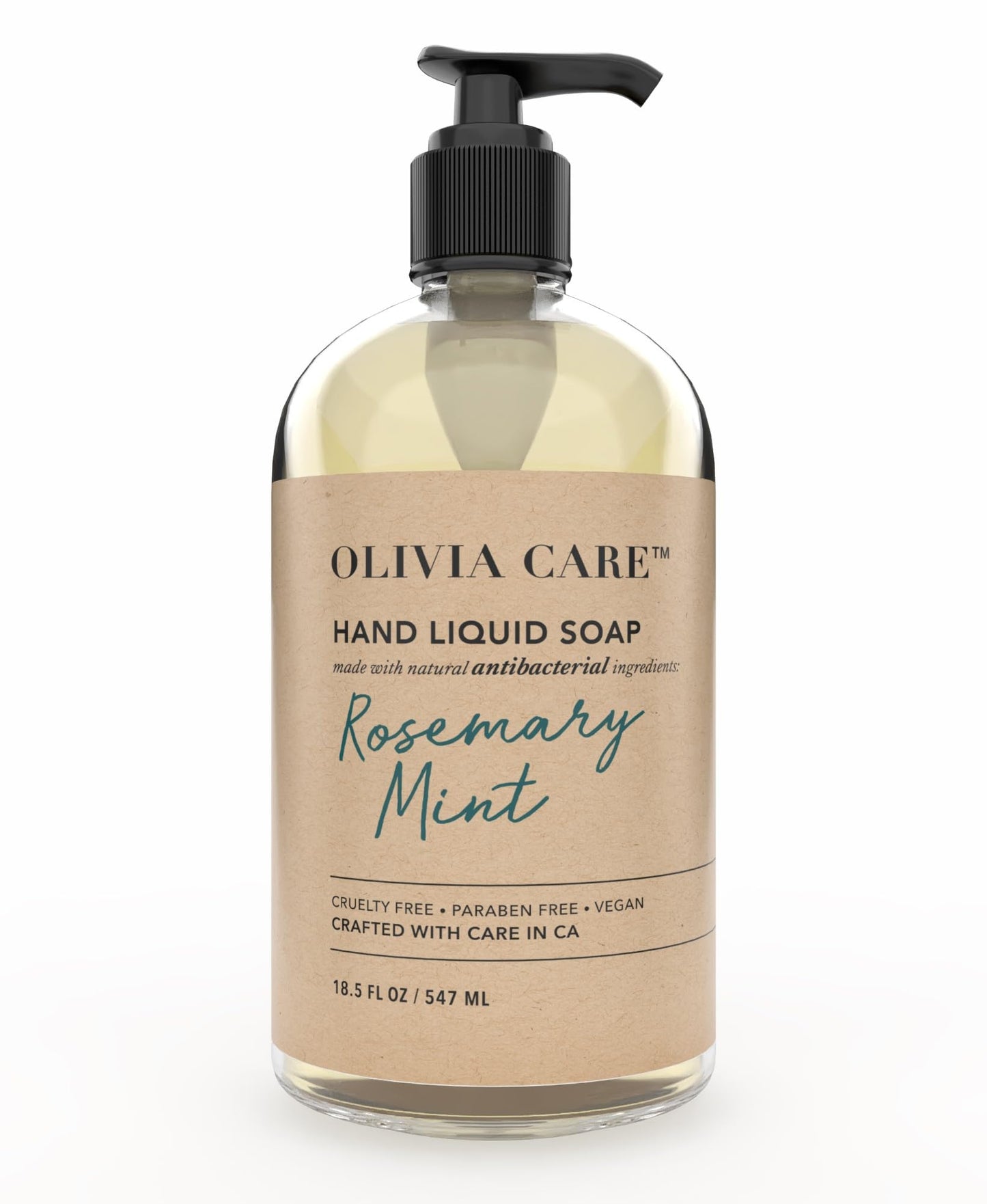 Olivia Care Hand Soap - Infused with Sage & Tea Tree Oil & Rosemary Mint Fragrance, Cleansing, Germ-Fighting, Moisturizing Hand Wash for Kitchen Beauty & Personal Care Olivia Care