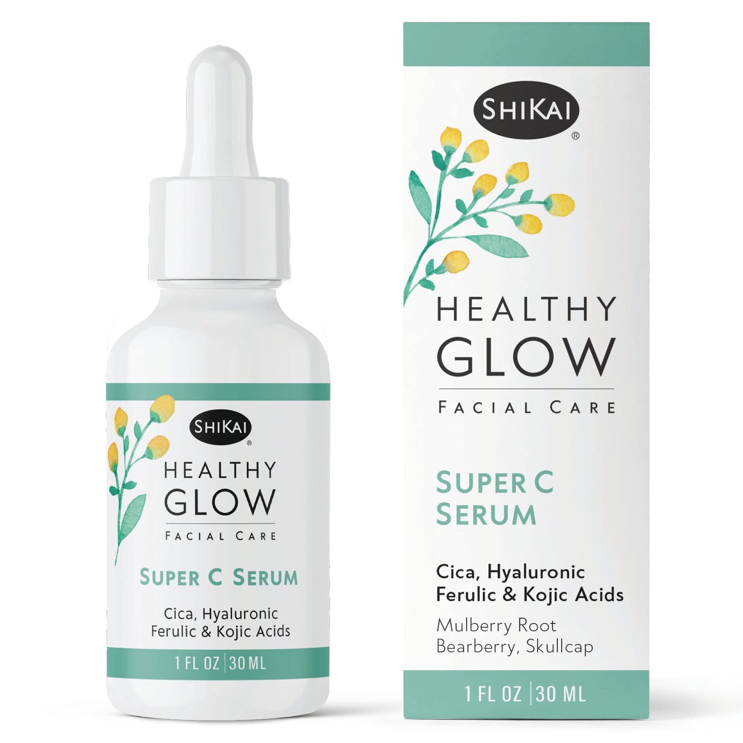 ShiKai Healthy Glow Super C Face Serum (1 oz) | Vitamin C, E & Hyaluronic Acid | Nourish & Hydrate Dry Skin Beauty & Personal Care ShiKai