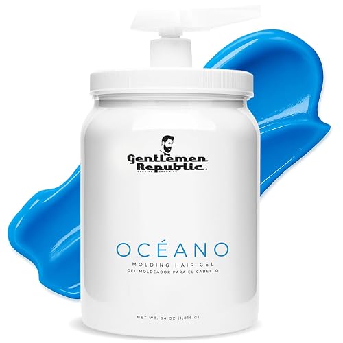 Gentlemen Republic Oceano Men's Hair Gel 64oz with Pump - Strong Touchable Hold and High Shine Styling Gel for Hair, 100% Alcohol-Free Professional Beauty & Personal Care Gentlemen Republic