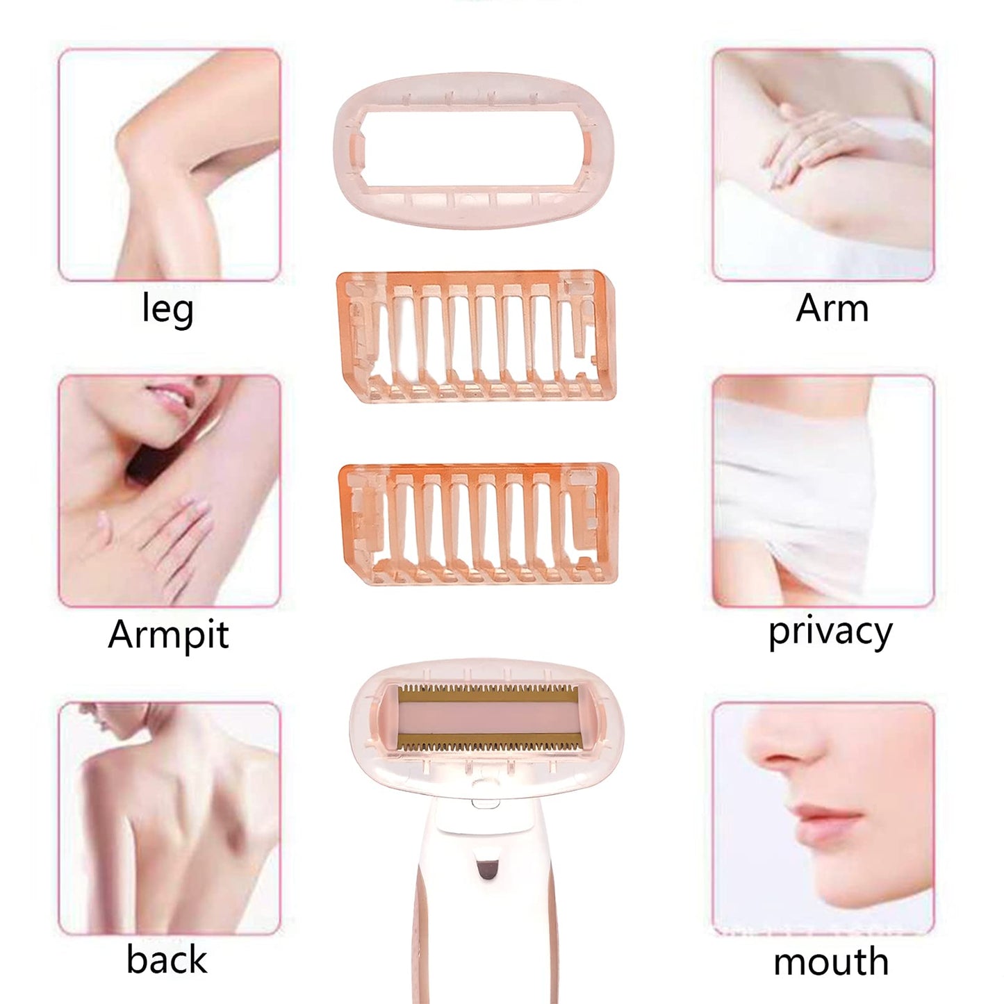 Shaver Trimmer Comb for Finishing Touch Flawless Body Rechargeable Ladies Shaver Trimmer Replacement Comb (1mm,3mm Comb+Sensitive Areas Comb+Brush) Beauty and Personal Care INVODA