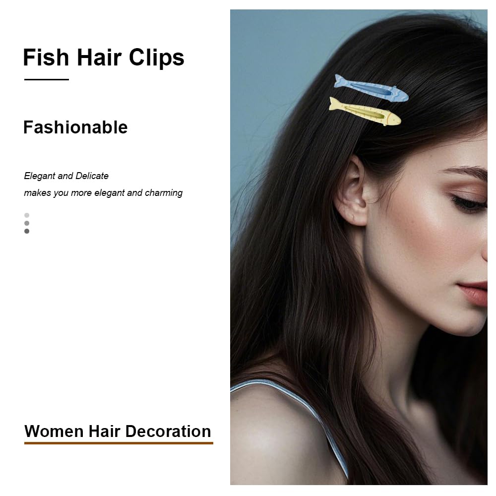 16pcs Fish Hair Clips For Women Cute Fish Hair Pins Non Slip Hair Barrettes Alligator Clips For Short Girls Long Hair Accessories