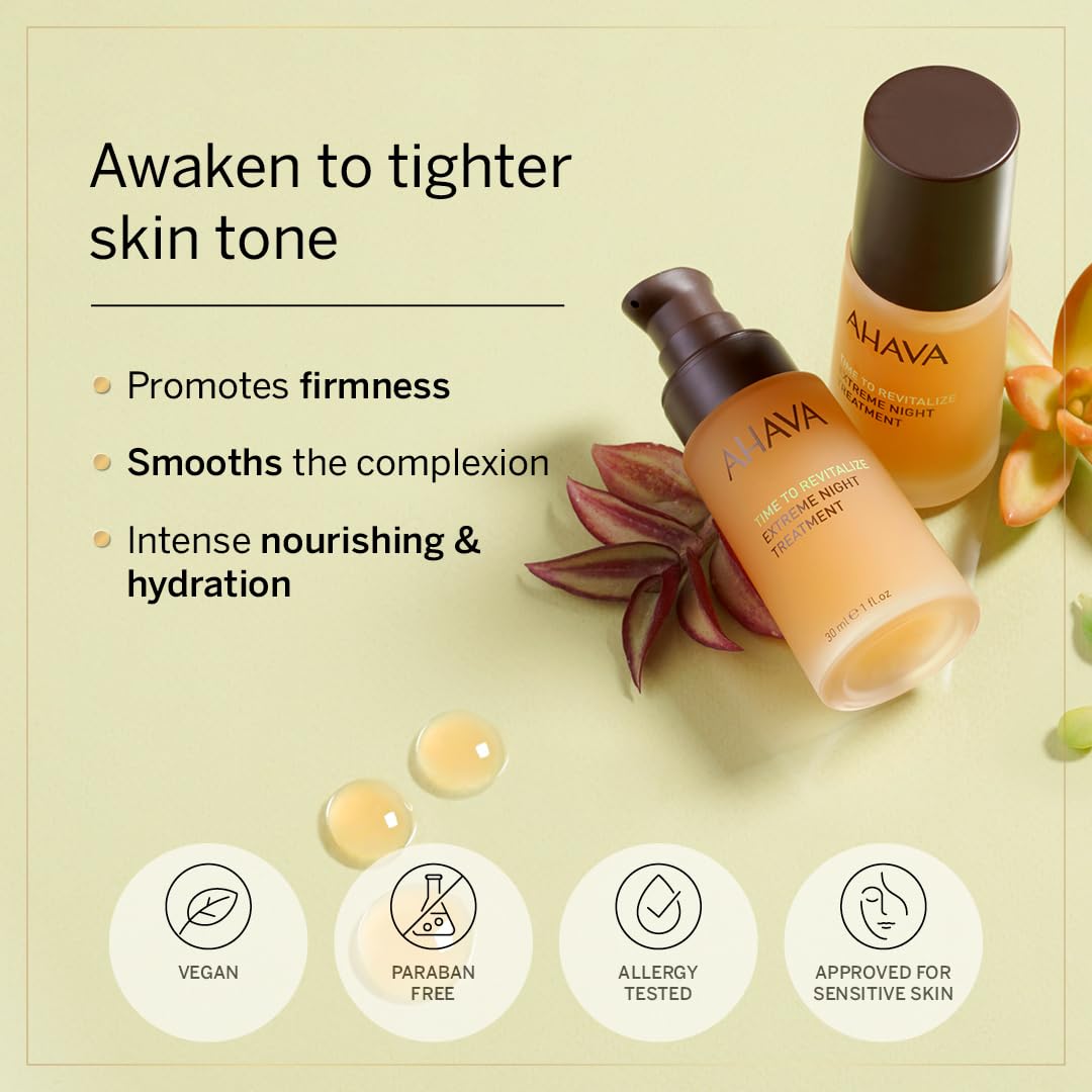 AHAVA Extreme Night Treatment - Exclusive Moisturizer, Neck & Chest Cream, Smoothes Skin & Reduces Wrinkles, Enriched with Patented Extreme Complex Beauty & Personal Care AHAVA