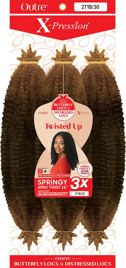Outre X-Pression - Twisted Up - Springy Afro Twist 16" 3X (3 Pack, 2T1B/30)