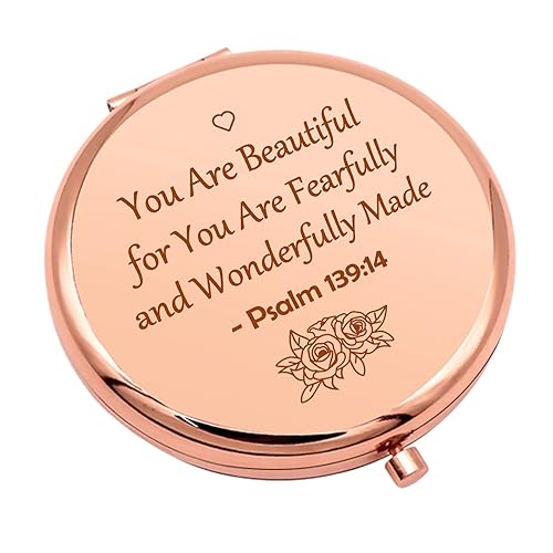 Inspirational Christian Gifts Verse Religious Gifts for Girls Sister Friends Encouragement Baptism Gift Compact Makeup Mirror for Her Motivational Beauty & Personal Care Mwphuy